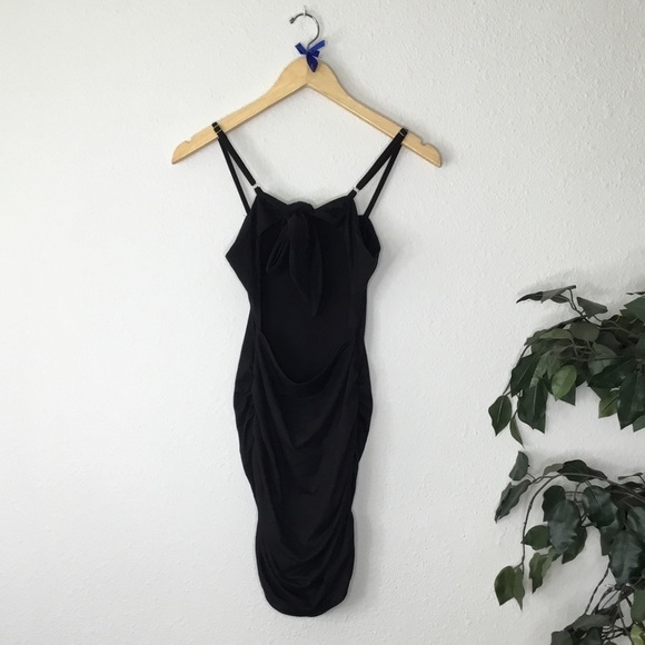 Little Black Ruched Dress - Picture 4 of 5